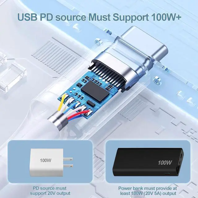 Alt view image 5 of 5 - HVMKSR Starlink Mini Power Cable USB C+Cigarette Adapter to DC Power Cord 100W, Car Charger and Type-C for Starlink Mini 16.4FT/5M 12V-24V DC Power Cord