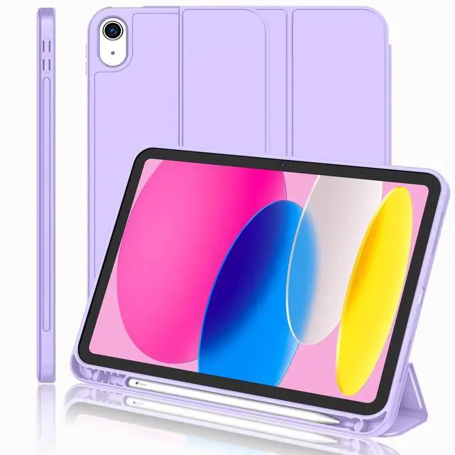 Main image of iMieet iPad (A16) Case 11th Gen/iPad 10th Generation Case [11-Inch 2025/10.9 Inch 2022] with Pencil Holder, Trifold Stand Smart Cover with Soft TPU Back,Auto Wake/Sleep(Clove Purple)