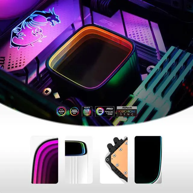 Alt view image 4 of 5 - LS720 SE CPU Liquid Cooler 360mm,5v 3pin ARGB 120mm Fans LS720SE CPU Water Cooler Infinity Mirror Block for AMD AM4/AM5 LGA 1851/1700/1200.