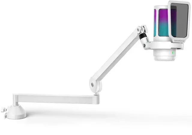 Main image of InnoGear USB Gaming Microphone Set, Noise Cancellation Condenser Mic with Boom Arm RGB Mute Headphones Jack for Streaming Podcasting Recording Vocal PC Computer YouTube Discord PS4 PS5, White