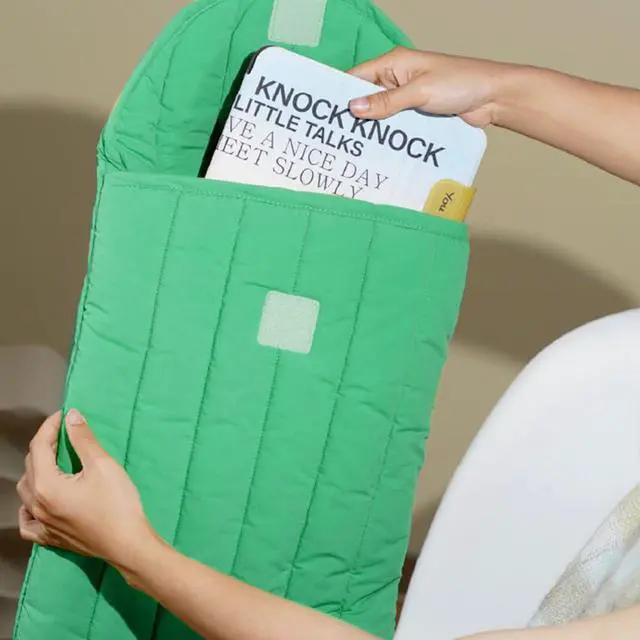 Alt view image 5 of 5 - Puffy Laptop Sleeve Set 15-16 Inch Light Green, Protective Carrying Case with Data Cable Package, Cute Case Bag Compatible with 15 and 16 Inch Laptops, for MacBook Air M2 M1, Asus/Dell Xps/Lenovo