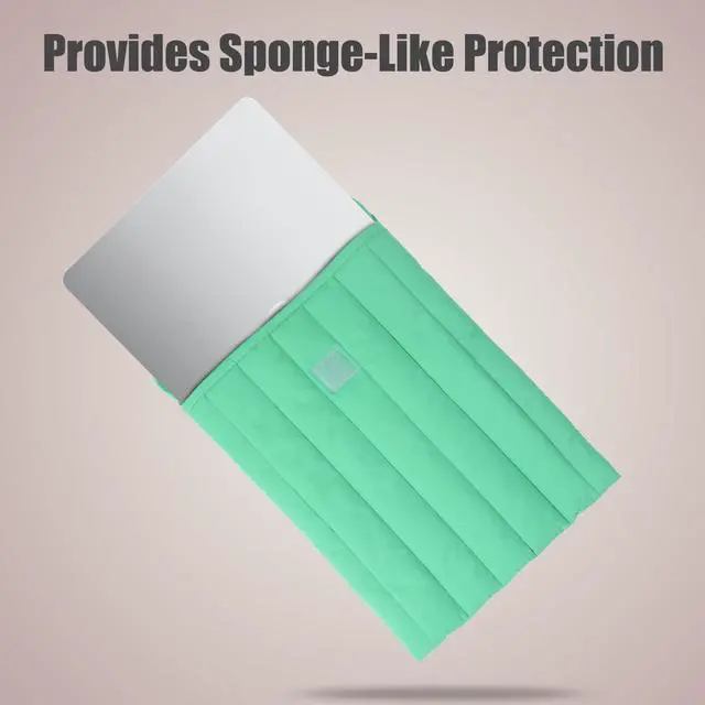 Alt view image 3 of 5 - Puffy Laptop Sleeve Set 15-16 Inch Light Green, Protective Carrying Case with Data Cable Package, Cute Case Bag Compatible with 15 and 16 Inch Laptops, for MacBook Air M2 M1, Asus/Dell Xps/Lenovo