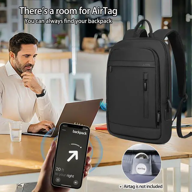 Alt view image 3 of 5 - Business Backpack for Men Lightweight Commute Laptop Backpack Anti-Theft Water Resistant Backpack 15.6 Inch Computer Backpack for Daily Office Work with Small Bag