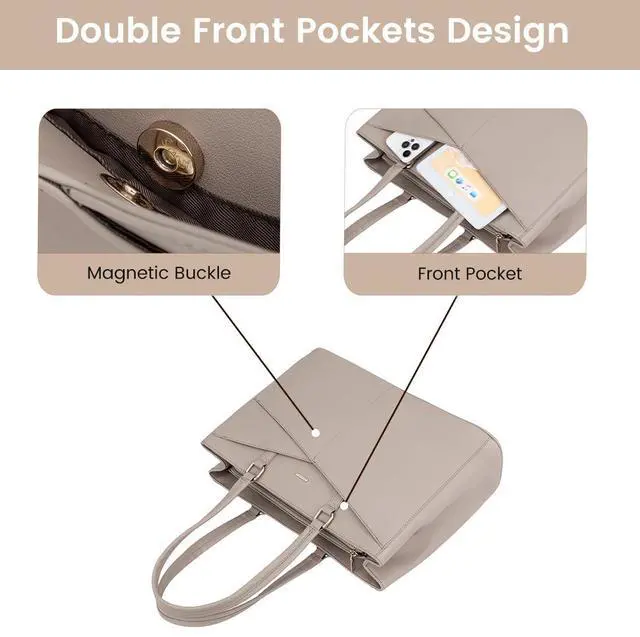 Alt view image 3 of 5 - LOVEVOOK Laptop Tote Bag for Women, Office Work Bag Briefcase fit for 15.6 inch Laptop, Large Capacity Teacher Computer Bag Handbag