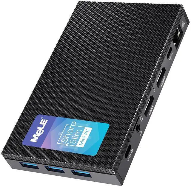 Main image of MeLE Quieter3C Fanless Mini PC, Celeron N5105, 8GB RAM, 128GB Storage, Full-Function USB-C, WiFi 5, Support Triple Screen Display, Slim Desktop on Industrial, Home, Office