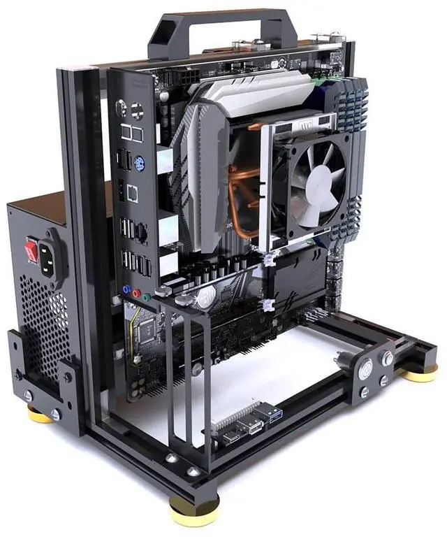 Main image of Open Air Computer Case PC Test Bench ATX ITX MATX Motherboard Chassis Aluminum Bracket DIY Builiding Bare Frame Support ATX Power Supply 120 240 360 Liquid Cooling