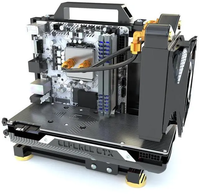 Alt view image 3 of 5 - Open Air Computer Case PC Test Bench ATX ITX MATX Motherboard Chassis Aluminum Bracket DIY Builiding Bare Frame Support ATX Power Supply 120 240 360 Liquid Cooling