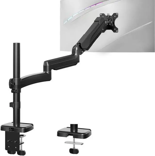 Main image of MOUNT PRO Single Long Monitor Arm, 13 to 32 inch Computer Monitor Desk Mount, Extra Long Adjustable Screen Stand, Tall Display Mount with Tilt, Swivel, Rotation, Hold up to 19.8lbs, VESA 75/100mm