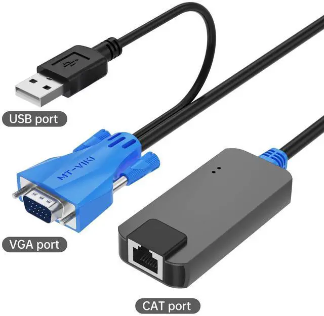 Alt view image 5 of 5 - MT-VIKI 2 Pack USB VGA to RJ45 Dongle, Work for MT-VIKI CAT6 KVM Switch (1708MS-IP) Extend Distances up to 230ft/70m from KVM Console to Servers