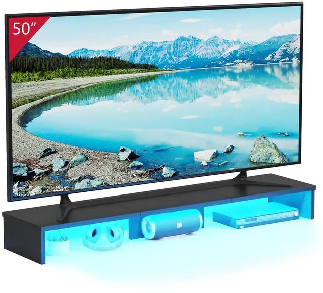 Main image of TV Riser Stand with LED Lights, 42.5" Super Large Monitor Stand Riser, Tabletop TV Stand Riser for Desk, Desk Shelf for Top of Desk, Desktop Organizer for Computer, TV, Laptop, Printer
