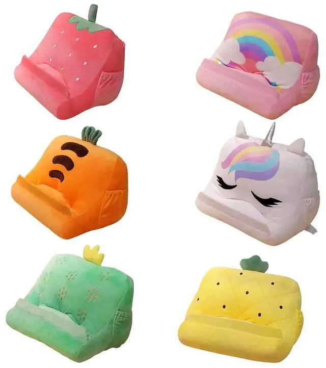 Alt view image 3 of 5 - Tablet holder pillow, reading pillow, reading stand, fruit pillow holder, plush holder for bed sofa for iPad Pro Air Mini, books, other tablet, eReaders