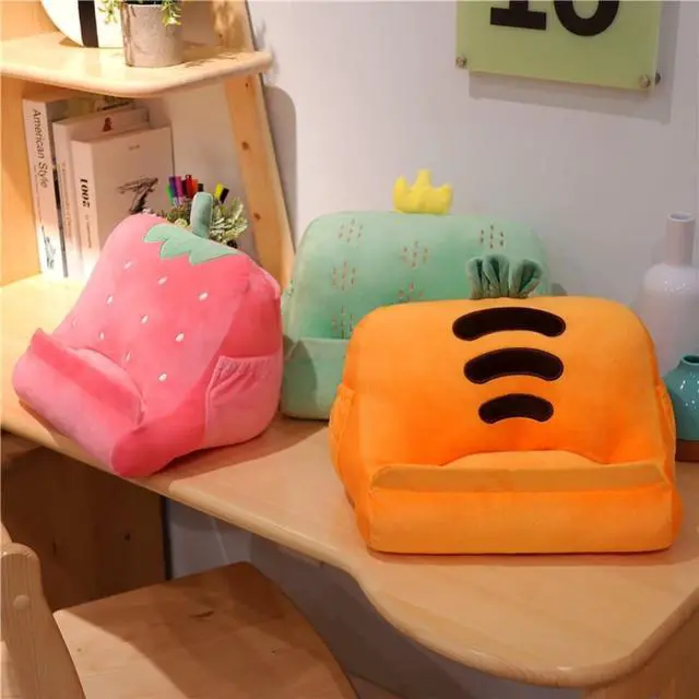 Alt view image 5 of 5 - Tablet holder pillow, reading pillow, reading stand, fruit pillow holder, plush holder for bed sofa for iPad Pro Air Mini, books, other tablet, eReaders