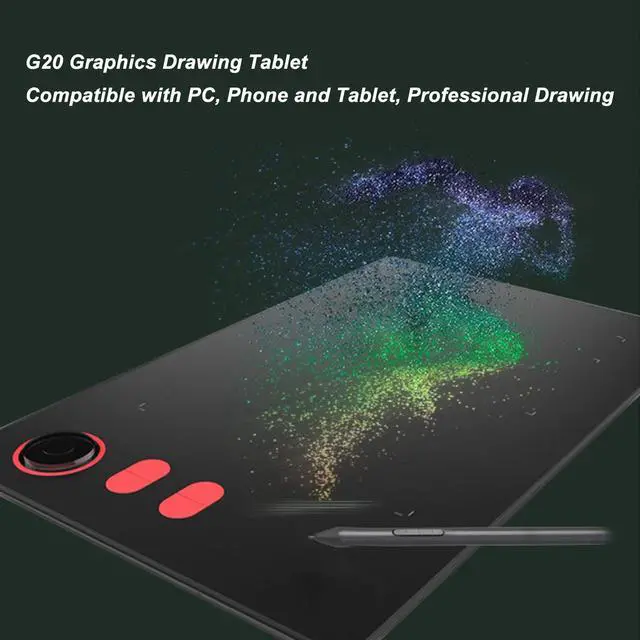 Alt view image 2 of 5 - Graphics Drawing Tablet, 8192 Levels Pressure 233 RPS Report Rate Digital Art Tablet, with 4 Shortcut Keys, for Win for OS X Laptop for Android