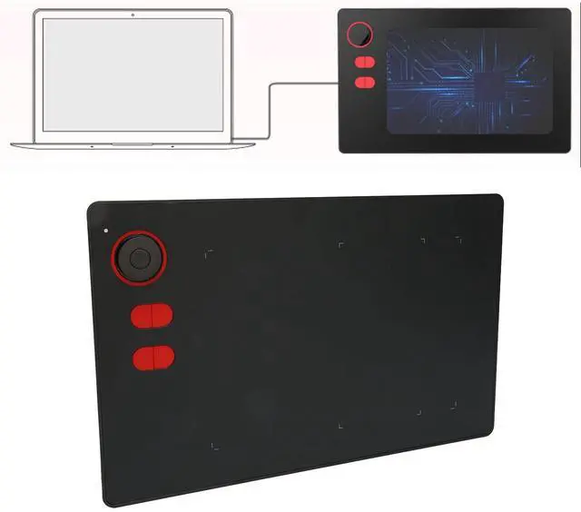 Alt view image 4 of 5 - Graphics Drawing Tablet, 8192 Levels Pressure 233 RPS Report Rate Digital Art Tablet, with 4 Shortcut Keys, for Win for OS X Laptop for Android