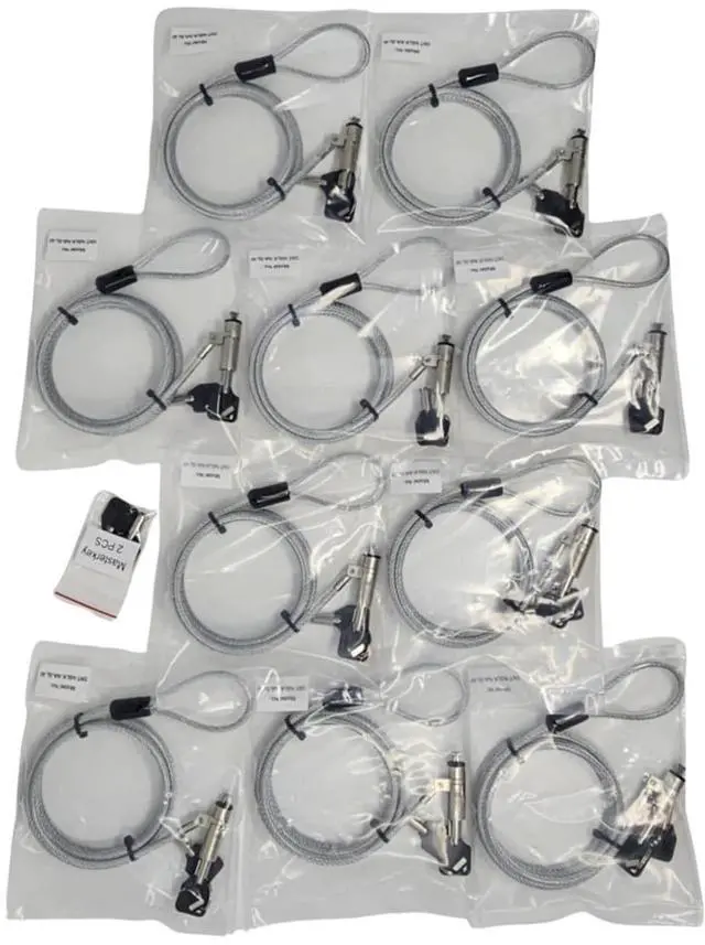 Alt view image 4 of 5 - 10 Pack Sendt Silver Notebook/Laptop Keyed Lock for Nano Security Slots with Master Key