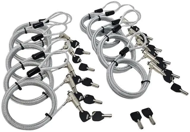 Alt view image 3 of 5 - 10 Pack Sendt Silver Notebook/Laptop Keyed Lock for Nano Security Slots with Master Key