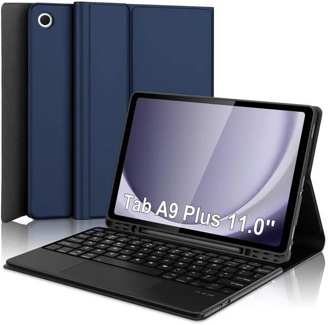 Main image of Keyboard Case for Samsung Galaxy A9 Plus Tab 11inch, Galaxy Tab A9+ 5G Case with Touch Keypad - Detachable Bluetooth Keyboard with Trackpad, Cover for Samsung Tablet A9Plus with Pen Holder, Navy Blue