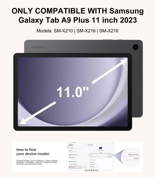 Alt view image 2 of 5 - Keyboard Case for Samsung Galaxy A9 Plus Tab 11inch, Galaxy Tab A9+ 5G Case with Touch Keypad - Detachable Bluetooth Keyboard with Trackpad, Cover for Samsung Tablet A9Plus with Pen Holder, Navy Blue