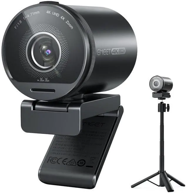 Main image of EMEET SmartCam S800-4K Webcam with Tripod for Streaming, Sony 1/2'' Sensor, Supports HDR, PDAF&TOF Dual-autofocus, 1080P@60FPS, Adjustable Heights with 360° Swivel Head, Perfect for Live Streaming