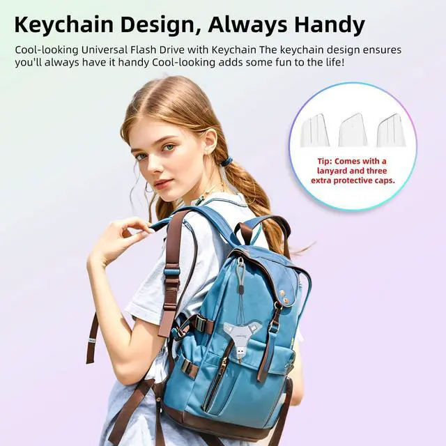 Alt view image 2 of 5 - MFi Certified USB 3.0 Flash Drive 128GB for iPhone, 3in1 External Memory Photo Keeper Storage Stick for Picture/Video/Data Saver/Backup, High Speed Thumb/Jump/Hard Drives for iPhone/iPad/Android/PC