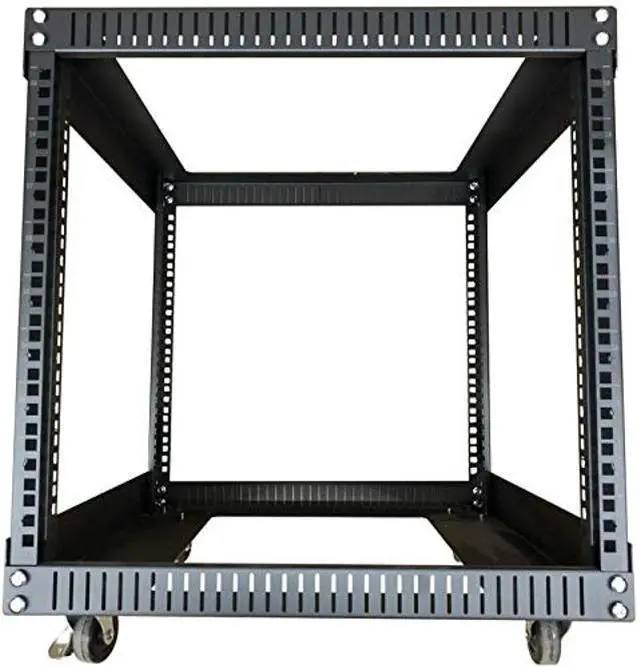 Main image of TECHTOO Server Rack 9U Standing Open Frame Rack with 4 Wheels 4 Posts 19Inch Server Equipment Rack Heavy Duty Cold Rolled Steel for Network Servers & AV Gear (9U)