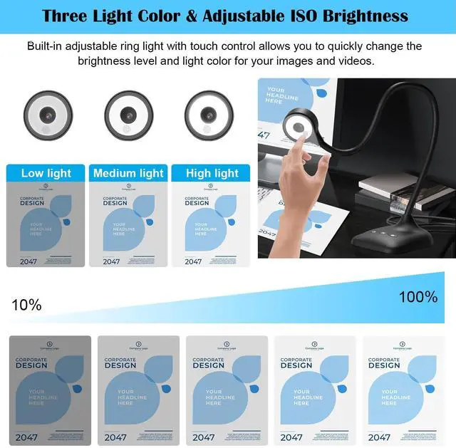 Alt view image 5 of 5 - Thustand Document Camera for Teachers, Doc Camera, USB Visualizer with LED Light, Auto Focus, Image Invert, Fold, For Mac OS, Windows, Chromebook