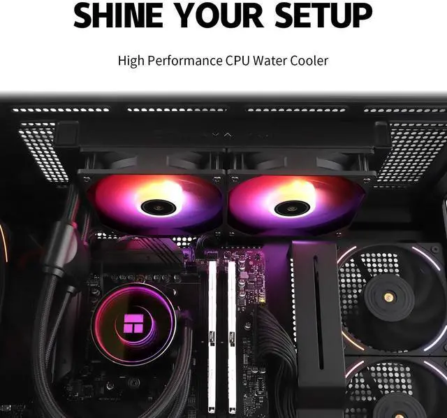 Alt view image 5 of 5 - Thermalrlght Frozen Notte 240 Black ARGB V2 Water Cooling CPU Cooler,240 Black CPU Cooler Specifications, Double PWM Fans,S-FDB V2 Bearings,Suitable for Intel LGA 1700/1851/1151/1200/2011,AMD/AM4 AM5