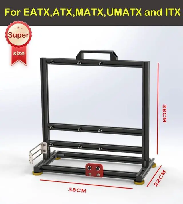 Alt view image 2 of 5 - PC Test Bench Open Air Computer Case EATX Motherboard Chassis Aluminum Bracket DIY Bare Frame EATX Support 120 240 360 Liquid Cooling