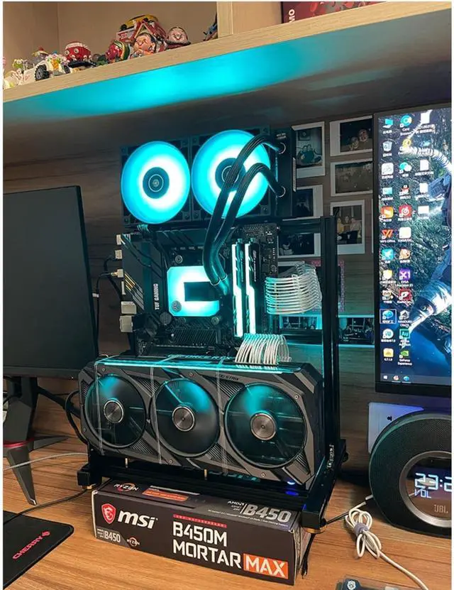 Alt view image 4 of 5 - PC Test Bench Open Air Computer Case EATX Motherboard Chassis Aluminum Bracket DIY Bare Frame EATX Support 120 240 360 Liquid Cooling