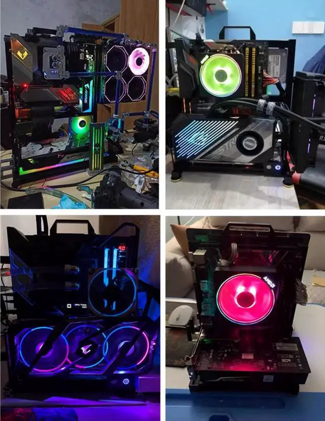 Alt view image 5 of 5 - PC Test Bench Open Air Computer Case EATX Motherboard Chassis Aluminum Bracket DIY Bare Frame EATX Support 120 240 360 Liquid Cooling