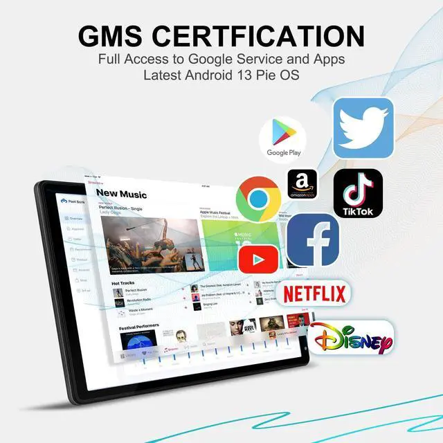 Alt view image 5 of 5 - Wainyok Tablet 10.1 inch Android 13 : Octa-Core Processor 2.0GHz, 6GB RAM 128GB ROM (1TB TF) | 2.4G/5G WiFi, Google GMS Bluetooth5.0 Dual Cameras