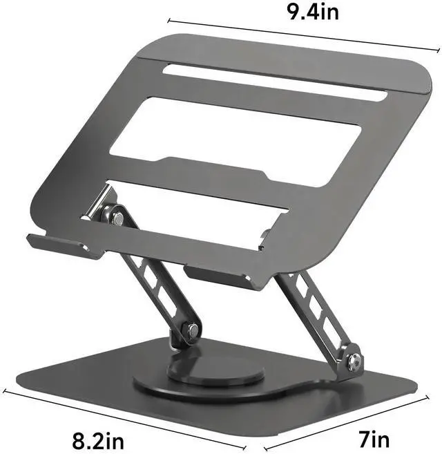 Alt view image 4 of 5 - WHuaRunSen Adjustable Laptop Stand, Desk Laptop Lift, Supports 360-degree Free Rotation, Ergonomic Computer Stand, Suitable for laptops and Tablets Under 17 inches, Black