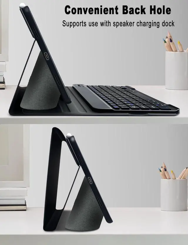 Alt view image 4 of 5 - XCHYTECHER Case Keyboard for Pixel Tablet 11 inch, Bluetooth Detachable Keypad with Pencil Holder Portable Magnetic Protective Cover with Charging Speaker Docking Hole for 2023 Google Pixel Tablet