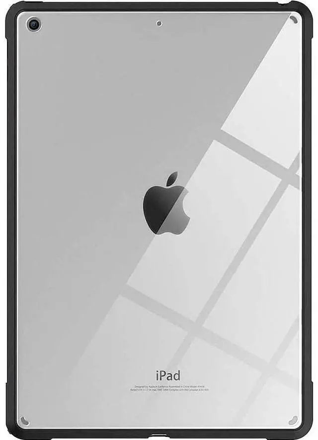 Alt view image 2 of 5 - SaharaCase Hybrid-Flex Hard Shell Case for Apple iPad 10.2" (9th Generation 2021) [Shockproof Bumper] Rugged Protection Antislip Cover - Clear Black
