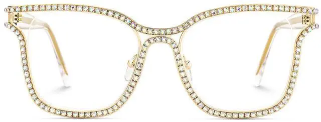 Main image of Zeelool Diamond Square Blue Light Glasses for Women Oversized JGM104070-01 Transprtant