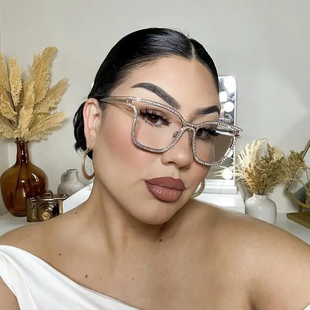 Alt view image 2 of 5 - Zeelool Diamond Square Blue Light Glasses for Women Oversized JGM104070-01 Transprtant