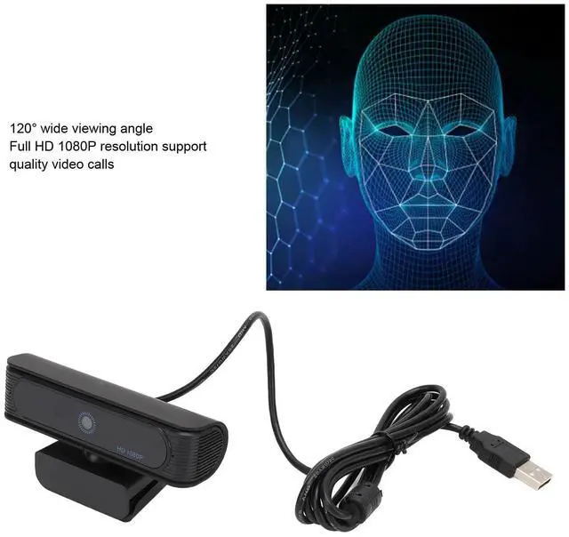 Alt view image 4 of 5 - Zopsc 4K Webcam for PC, IR Facial Recognition Camera with Full HD Wide Angle Lens, 1080p HD Video Conferencing Camera for Computer Laptop, for Wins 10 11