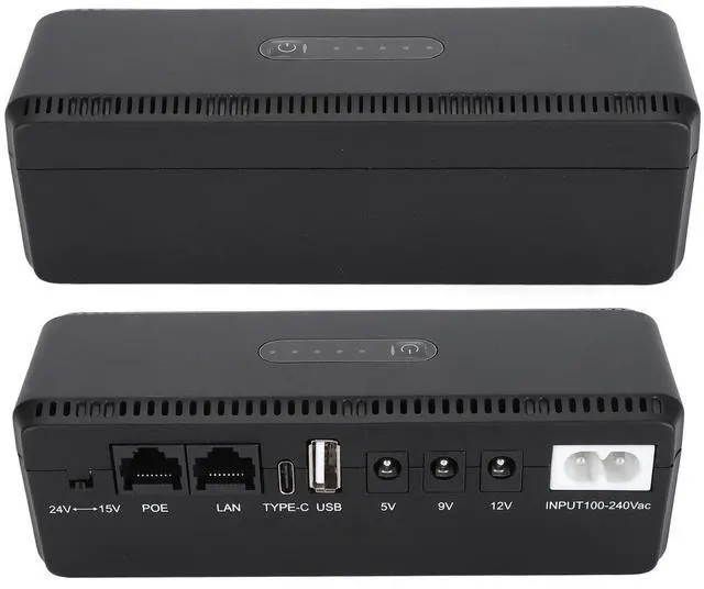 Alt view image 2 of 5 - UPS Battery Backup POE 15V 24V Port USB 5V 9V 12V Output Uninterruptible Power Supply Mini UPS. 8800mAh (US Plug 100 to 240V)