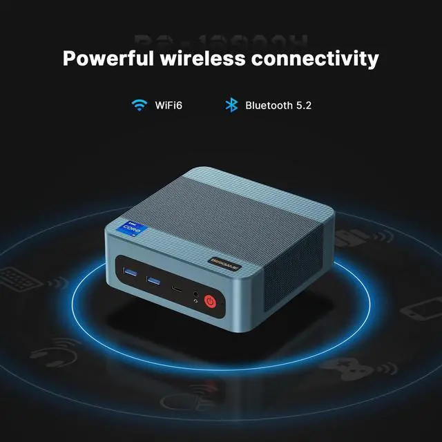 Alt view image 5 of 5 - BOSGAME Mini PC P2 Pro, Intel i9 12900H(14C/20T, up to 5.0 GHz) Mini Computers 32GB Duan Channel DDR5 1TB m.2 NVMe SSD, Thunderbolt 4 Mini PC, Dual 2.5G LAN, WiFi 6E/BT5.2