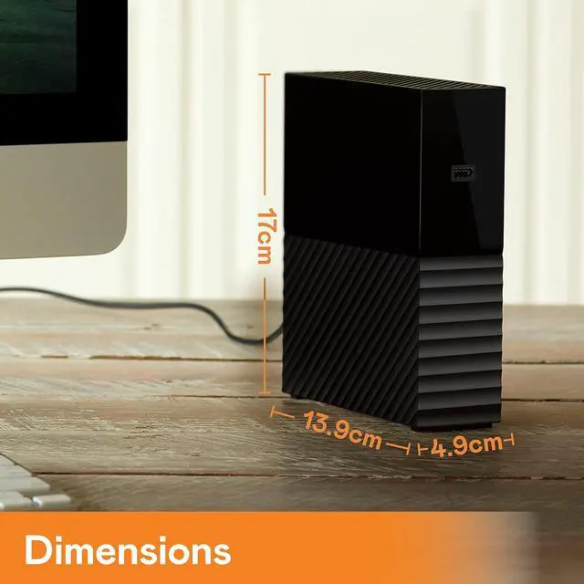 Alt view image 2 of 5 - WD 18TB My Book Desktop External Hard Drive, USB 3.0, External HDD with Password Protection and Auto Backup Software - WDBBGB0180HBK-NESN