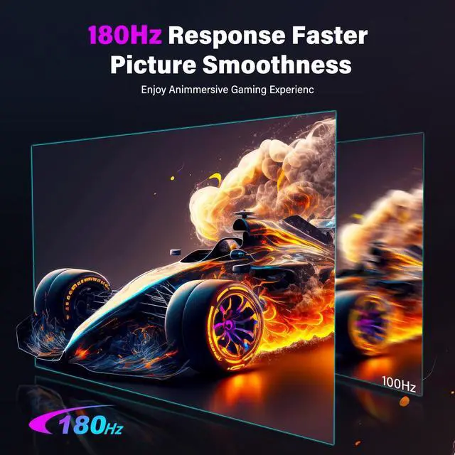 Alt view image 4 of 5 - 2K 180Hz Portable Gaming Monitor, 23.8" 2560x1440 QHD Fast IPS 115% sRGB Portable Monitor w/180deg Adjustable Stand Type-C HDMI Eye Care External Second Screen for Laptop Phone PS4 PS5 Switch Xbox PC