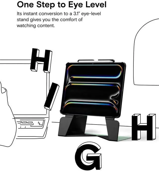 Alt view image 3 of 5 - MOFT Folio Case for iPad Air 11 inch (M2/M3/5th/4th gen) with Detachable Pencil Holder, Protective & Lightweight,Durable MOVAS Material and Comfortable Touch for Browsing,Drawing, Studying, Misty Cove