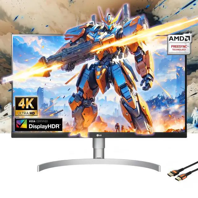 Main image of LG Ultrafine 27-Inch 4K UHD IPS Monitor with HDR10 with VESA DisplayHDR 400, AMD FreeSync, andUSB Type-C 90W PD, Built-in Speaker, HDMI, DisplayPort, Tilt/Height/Pivot Adjustable Stand, White