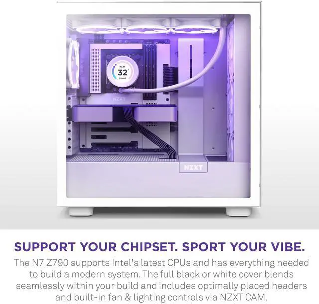 Alt view image 3 of 5 - NZXT N7 Z790 ATX Gaming Motherboard - Intel Z790, WiFi 6E, Bluetooth, White