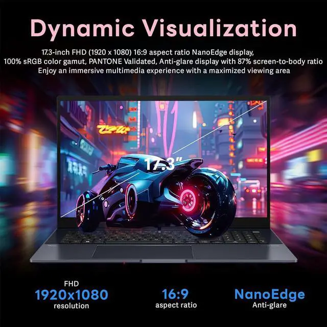 Alt view image 2 of 5 - ASUS Vivobook 17 inch Laptop Windows 11 - Intel Core i3-1215U Beat i7-1195G7-17.3 Large Screen FHD - Office365 One Year -16GB RAM -1TB SSD -Computadora Portatil -Long Battery Life -Wi-Fi 6E -2024