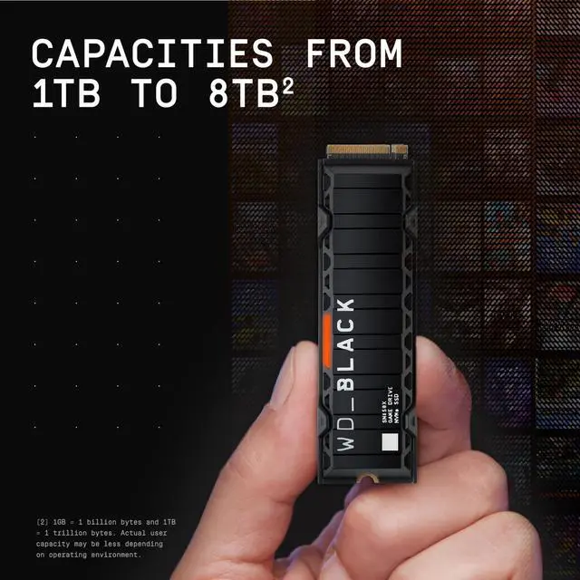 Alt view image 4 of 5 - WD_BLACK 1TB SN850X NVMe Internal Gaming Solid State Drive with Heatsink - Works with Playstation 5, Gen4 PCIe, M.2 2280, Up to 7,300 MB/s - WDS100T2XHE
