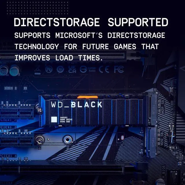 Alt view image 5 of 5 - WD_BLACK 1TB SN850X NVMe Internal Gaming Solid State Drive with Heatsink - Works with Playstation 5, Gen4 PCIe, M.2 2280, Up to 7,300 MB/s - WDS100T2XHE
