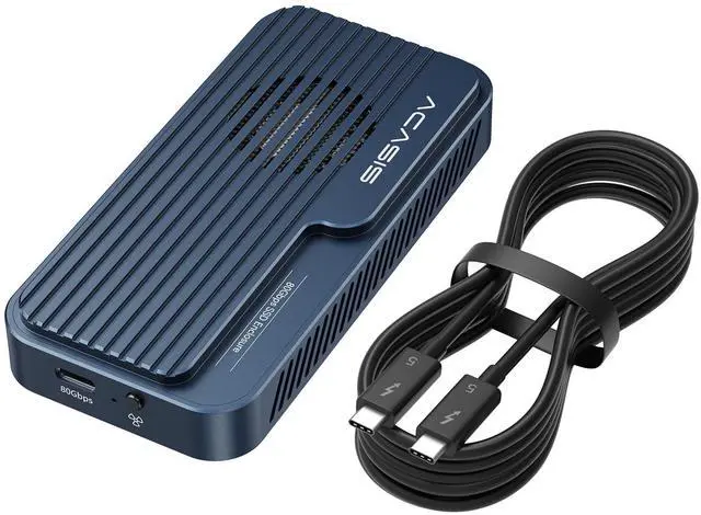 Main image of ACASIS 80Gbps M.2 NVMe SSD Enclosure Bundle with [Intel Certified] 80Gbps Thunderbolt 5 Cable 3.3FT, Compatible with Thunderbolt5/USB4 V2.0, Back Compatible with Thunderbolt4/3/USB4 V1.0, USB3.2/3.1/3