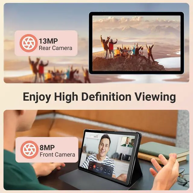 Alt view image 4 of 5 - DigiLand Tab R11-11" Tablet,Android 14 OS,MediaTek Helio G80 Octa-Core,12GB RAM + 128GB Storage,HD IPS Touchscreen,13MP+8MP,Wi-Fi 6,10-Hr Battery,Includes Stand Case,Google Tablets 2025,Blue