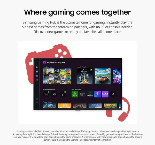 Alt view image 4 of 5 - SAMSUNG 27-Inch M5 (M50D) Series FHD Smart Monitor with Streaming TV, Speakers, HDR10, Gaming Hub, Multiple Ports, Workout Tracker, Vision Accessibility Tools, LS27DM500ENXGO, 2024